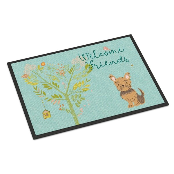 Carolines Treasures Welcome Friends Yorkie Indoor or Outdoor Mat, 18 x 27 in. BB7641MAT - main